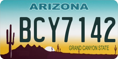 AZ license plate BCY7142