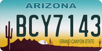 AZ license plate BCY7143