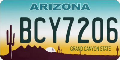 AZ license plate BCY7206