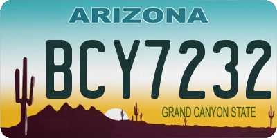 AZ license plate BCY7232