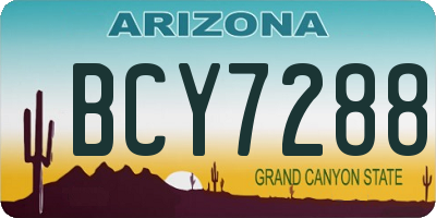 AZ license plate BCY7288