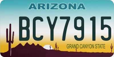 AZ license plate BCY7915