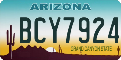 AZ license plate BCY7924