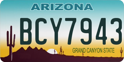 AZ license plate BCY7943