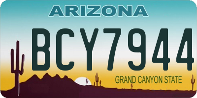 AZ license plate BCY7944