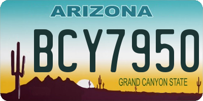 AZ license plate BCY7950