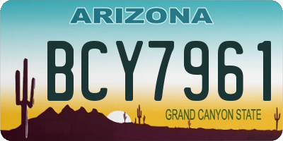 AZ license plate BCY7961