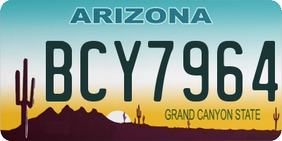 AZ license plate BCY7964