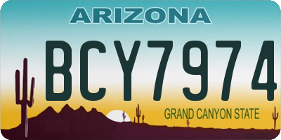 AZ license plate BCY7974