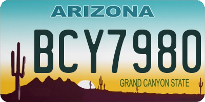 AZ license plate BCY7980