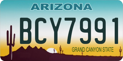 AZ license plate BCY7991