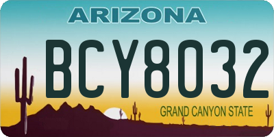 AZ license plate BCY8032