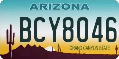 AZ license plate BCY8046