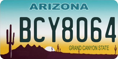 AZ license plate BCY8064