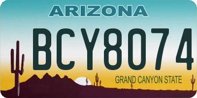 AZ license plate BCY8074