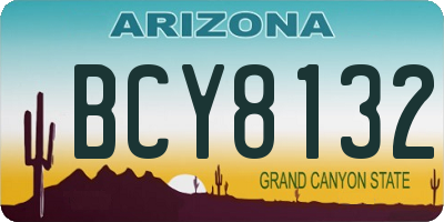 AZ license plate BCY8132