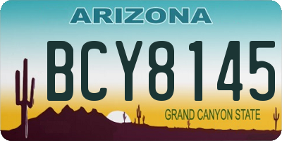 AZ license plate BCY8145