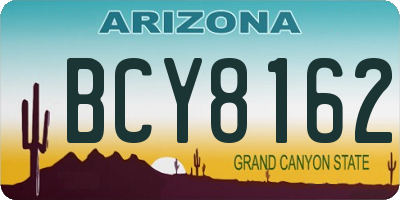 AZ license plate BCY8162