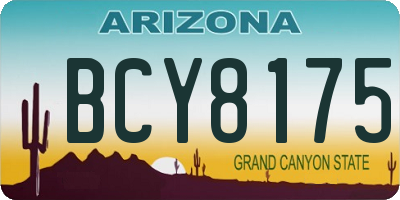 AZ license plate BCY8175