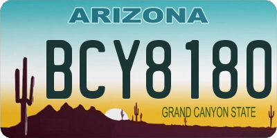 AZ license plate BCY8180