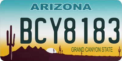 AZ license plate BCY8183