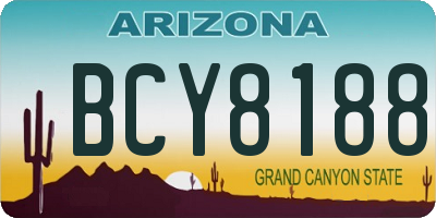 AZ license plate BCY8188