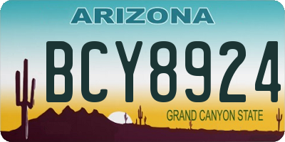 AZ license plate BCY8924