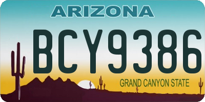 AZ license plate BCY9386