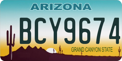 AZ license plate BCY9674