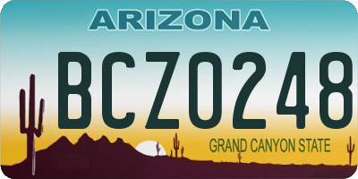 AZ license plate BCZ0248