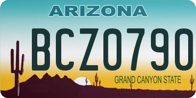 AZ license plate BCZ0790