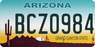 AZ license plate BCZ0984