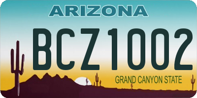 AZ license plate BCZ1002