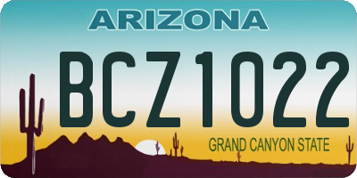 AZ license plate BCZ1022