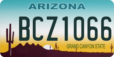 AZ license plate BCZ1066