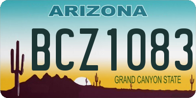 AZ license plate BCZ1083