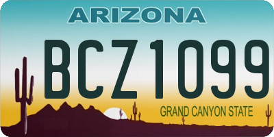 AZ license plate BCZ1099