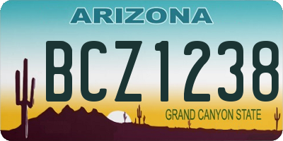 AZ license plate BCZ1238