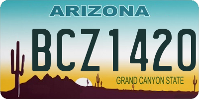 AZ license plate BCZ1420