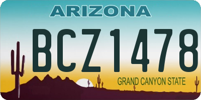 AZ license plate BCZ1478