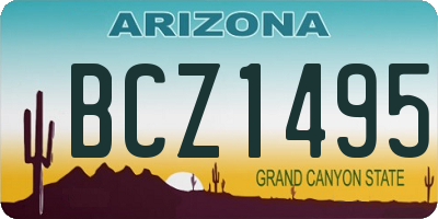 AZ license plate BCZ1495