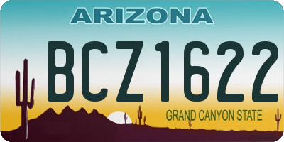 AZ license plate BCZ1622