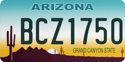 AZ license plate BCZ1750