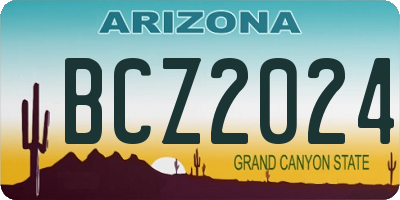 AZ license plate BCZ2024