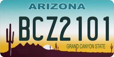 AZ license plate BCZ2101