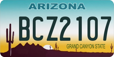 AZ license plate BCZ2107