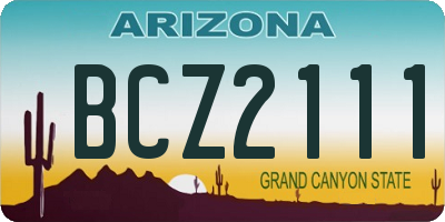 AZ license plate BCZ2111