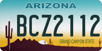 AZ license plate BCZ2112