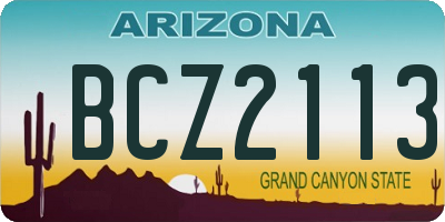 AZ license plate BCZ2113