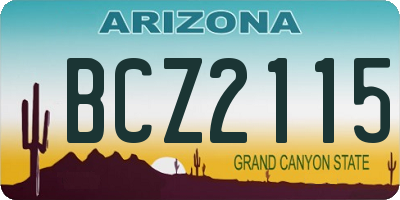 AZ license plate BCZ2115